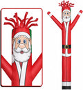 Red and white Santa tube man inflatable with a close-up of the Santa face