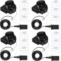 Four small black replacement inflatable fan blowers with LED light strings and plug adapters